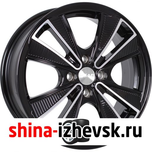 Колесный диск СКАД Эко 6xR16 4×98 ET35 DIA58.6 черный глянцевый с полированной лицевой поверхностью в Ижевске